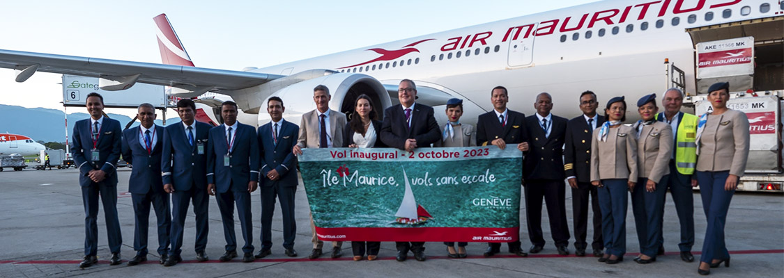 Ankunft von Air Mauritius in Genf